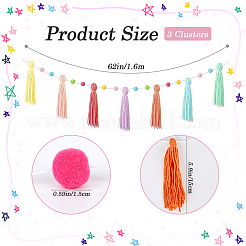 Wool Felt Ball Tassel Garland Banner&nbsp;DIY-WH20011-28A
