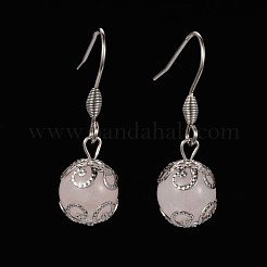 Round Gemstone Dangle Earrings&nbsp;EJEW-JE01765