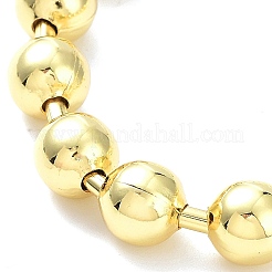 Long-Lasting Plated Brass Round Bead Slider Beacelets for Women Men&nbsp;BJEW-E089-01G-04