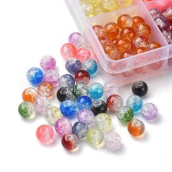 360Pcs 12 Colors Transparent Crackle Baking Paint Glass Beads Strands&nbsp;DGLA-YW0001-12