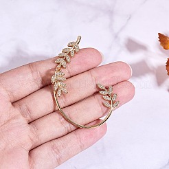 Clear Cubic Zirconia Leaf Wrapped Stud Earrings&nbsp;EJEW-SZ0001-82