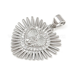 Brass Micro Pave Cubic Zirconia Pendants&nbsp;KK-P323-11F-P01