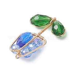 Electroplate Glass Pendants&nbsp;PALLOY-TA00357-02