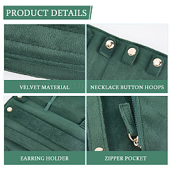 Portable Rectangle Velvet Jewelry Storage Rolls&nbsp;ABAG-WH0046-105C