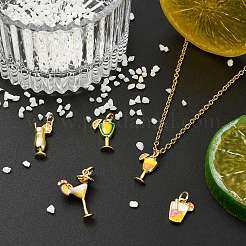 5Pcs 5 Styles Brass Enamel Pendants&nbsp;KK-CJ0005-66