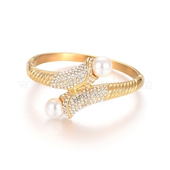 Ion Plating(IP) 304 Stainless Steel Bangles&nbsp;BJEW-E374-01G