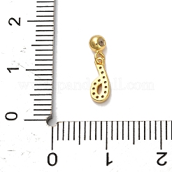 925 Sterling Silver Micro Pave Clear Cubic Zirconia European Dangle Charms&nbsp;STER-A045-01G-6