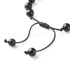 Round Natural Wood Beaded Bracelet for Men Women&nbsp;BJEW-JB06904