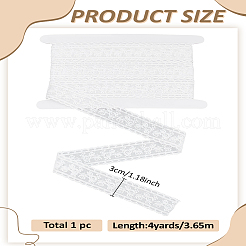 4 Yards Milk Fiber Embroidery Flower Lace Trim&nbsp;SRIB-LP0001-12B