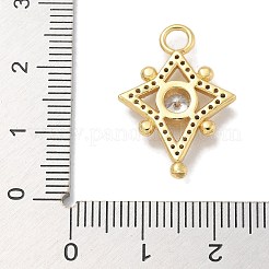 Rack Plating Brass Micro Pave Clear Cubic Zirconia Pendants&nbsp;KK-L224-008G