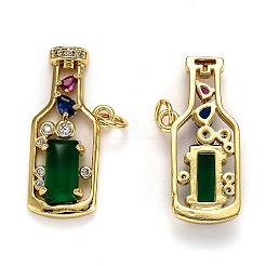 Brass Micro Pave Cubic Zirconia Pendants&nbsp;X-ZIRC-L100-045G