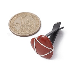 Wire Wrapped Heart Natural Gemstone Car Air Vent Clips&nbsp;JEWB-BR00139