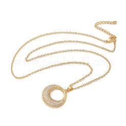 Brass Micro Pave Cubic Zirconia Pendant Necklaces for Women&nbsp;LS-NJEW-U020-01G-01