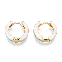 Brass Huggie Hoop Earrings&nbsp;EJEW-S209-07C