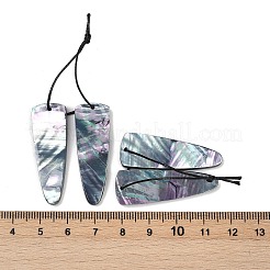 2Pcs Natural Black Lip Shell Pendants&nbsp;FIND-Z079-01B