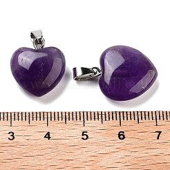 Natural Amethyst Charms&nbsp;X-HEAR-PW0001-057-37