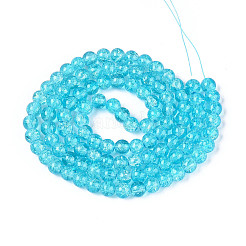 Spray Painted Crackle Transparent Glass Beads Strands&nbsp;CCG-Q001-8mm-06-A