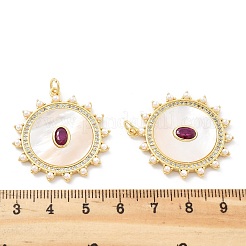 Brass Micro Pave Cubic Zirconia Pendants&nbsp;KK-Z098-23G