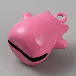 Lucky Cat Shapes Baking Paint Brass Pendants&nbsp;KK-WH0081-69B