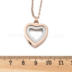 304 Stainless Steel Heart Urn Ashes Necklaces&nbsp;STAS-Z106-09RG-02