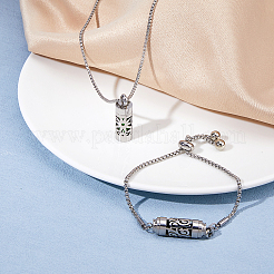 304 Stainless Steel Perfume Bottle Slider & Pendant Necklace Sets&nbsp;SJEW-FH0001-03