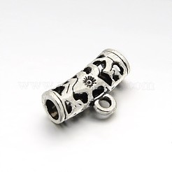 Tibetan Style Alloy Hollow Tube Bail Beads Tube Bails&nbsp;TIBEB-O004-46