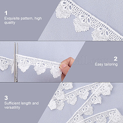 15Yards Milk Fibre Embroidery Flower Lace Trim&nbsp;OCOR-CY0001-55