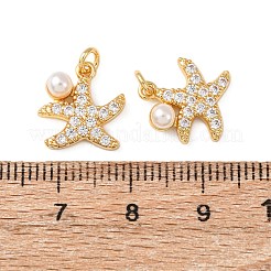 Brass Micro Pave Cubic Zirconia Pendants&nbsp;KK-C143-24G