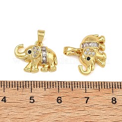 Brass Micro Pave Black Cubic Zirconia Pendants&nbsp;CU-T001-01G