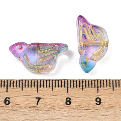 Electroplate and Golden Metal Enlaced Glass Beads&nbsp;EGLA-T029-03A