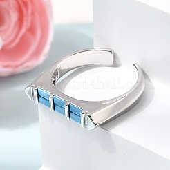 Brass Micro Pave Cubic Zirconia Cuff Open Rings for Women&nbsp;RJEW-L343-02P