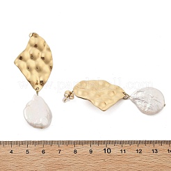 304 Stainless Steel Dangle Stud Earrings&nbsp;EJEW-F354-02G