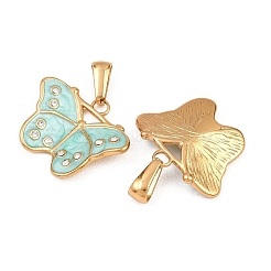 304 Stainless Steel Rhinestone Pendants&nbsp;STAS-P438-08G