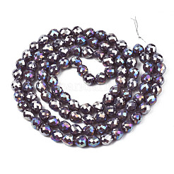 Electroplate Opaque Solid Color Glass Beads Strands&nbsp;EGLA-N002-26-A09
