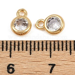 Brass Pave Cubic Zirconia Pendants&nbsp;KK-H078-07G