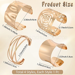 4Pcs 4 Styles Alloy & Iron Bangles for Women&nbsp;BJEW-CY0001-01