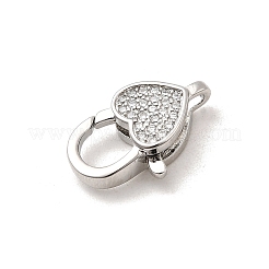Brass Micro Pave Clear Cubic Zirconia Lobster Claw Clasps&nbsp;KK-A266-24F-P