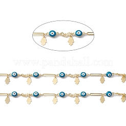 Enamel Evil Eye & Ova & Star Link Chains&nbsp;CHC-C003-23G-01