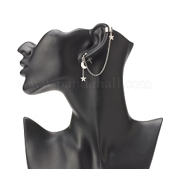 Moon and Star Alloy Asymmetrical Earrings&nbsp;EJEW-JE04888-02