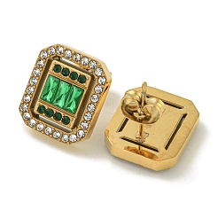 Ion Plating(IP) 304 Stainless Steel with Rhinestone Stud Earrings&nbsp;EJEW-G400-02B-G