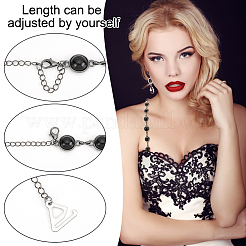 2 Pairs 2 Colors Plastic Imitation Pearl Beads Non-slip Bra Straps&nbsp;FIND-GO0002-47