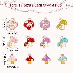 48Pcs 12 Style Autumn Theme Alloy Enamel Charms&nbsp;ENAM-SZ0003-12