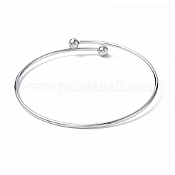 Tarnish Resistant Adjustable 304 Stainless Steel Wire Cuff Bangle Making&nbsp;MAK-F286-02P