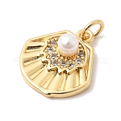 Brass Micro Pave Clear Cubic Zirconia Pendants&nbsp;KK-Z160-17G-02