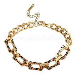 304 Stainless Steel & Enamel Link Chain Bracelets for Women&nbsp;BJEW-A169-06G