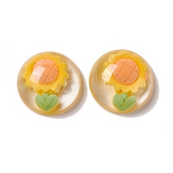 Transparent Flower Resin Cabochons&nbsp;RESI-G034-B03