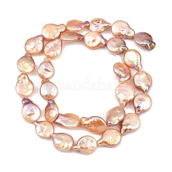 Natural Baroque Keshi Pearl Coin Beads Strands&nbsp;PA-CBAFEE8-15D