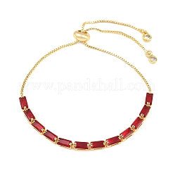Rectangle Brass Micro Pave Cubic Zirconia Slider Bracelets&nbsp;KK-A305-02G-05