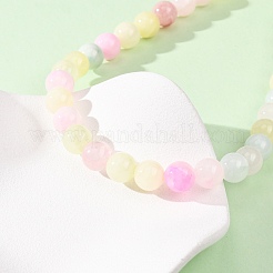 10MM Dyed Natural Green Jade Round Beaded Necklaces&nbsp;GG-CBAA808-04P-D