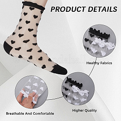 6 Pairs 2 Colors Nylon Glass Silk Socks for Women Girls&nbsp;AJEW-CN0004-32